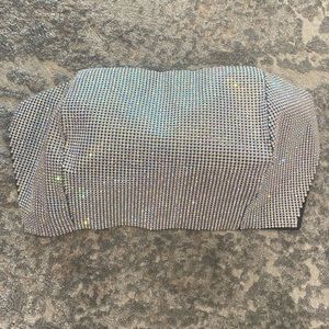 Bedazzled crop tube top